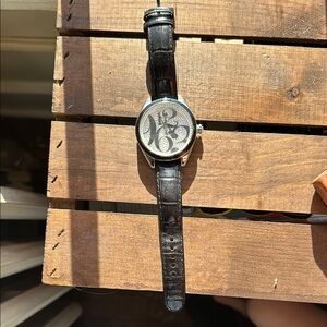 Fossil Black Leather Strap Watch